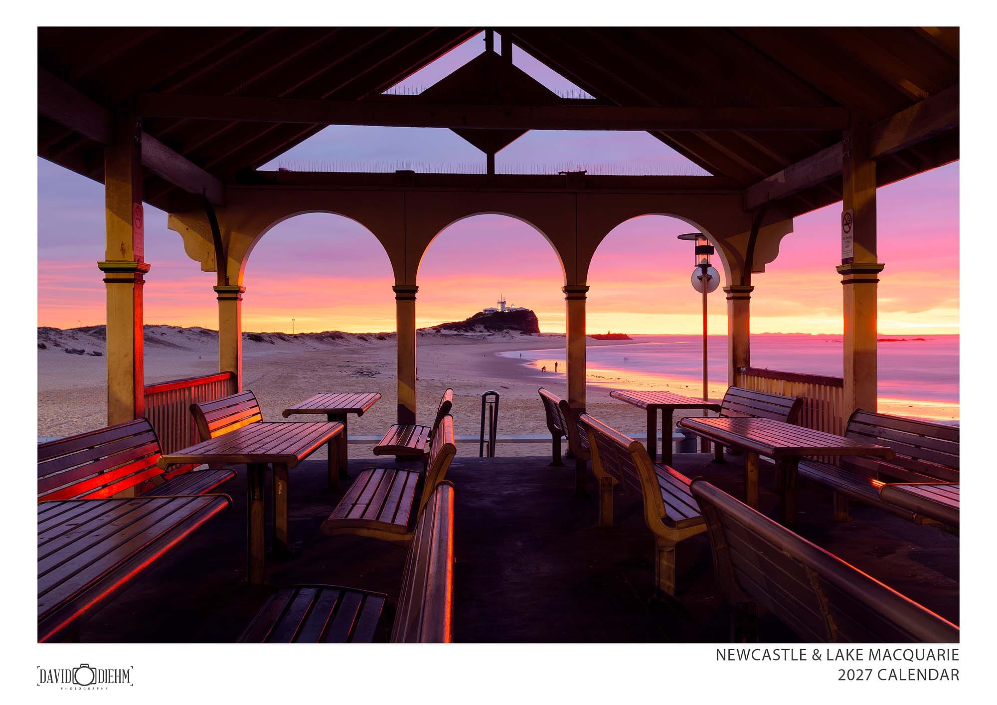 2027 Newcastle and Lake Macquarie wall calendar featuring local landscape photography by David Diehm