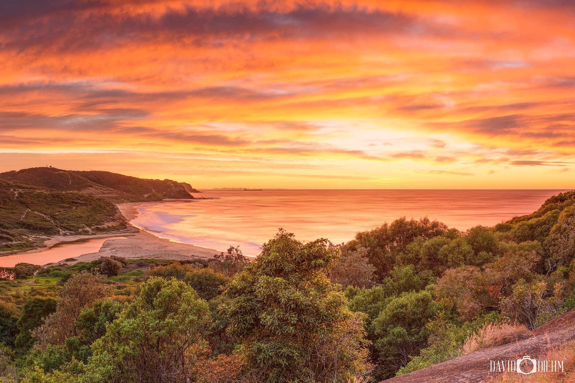 Glenrock Lagoon, Newcastle at sunrise coastal photography print