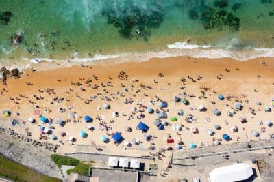 Bar Beach Newcastle Aerial photo wall print