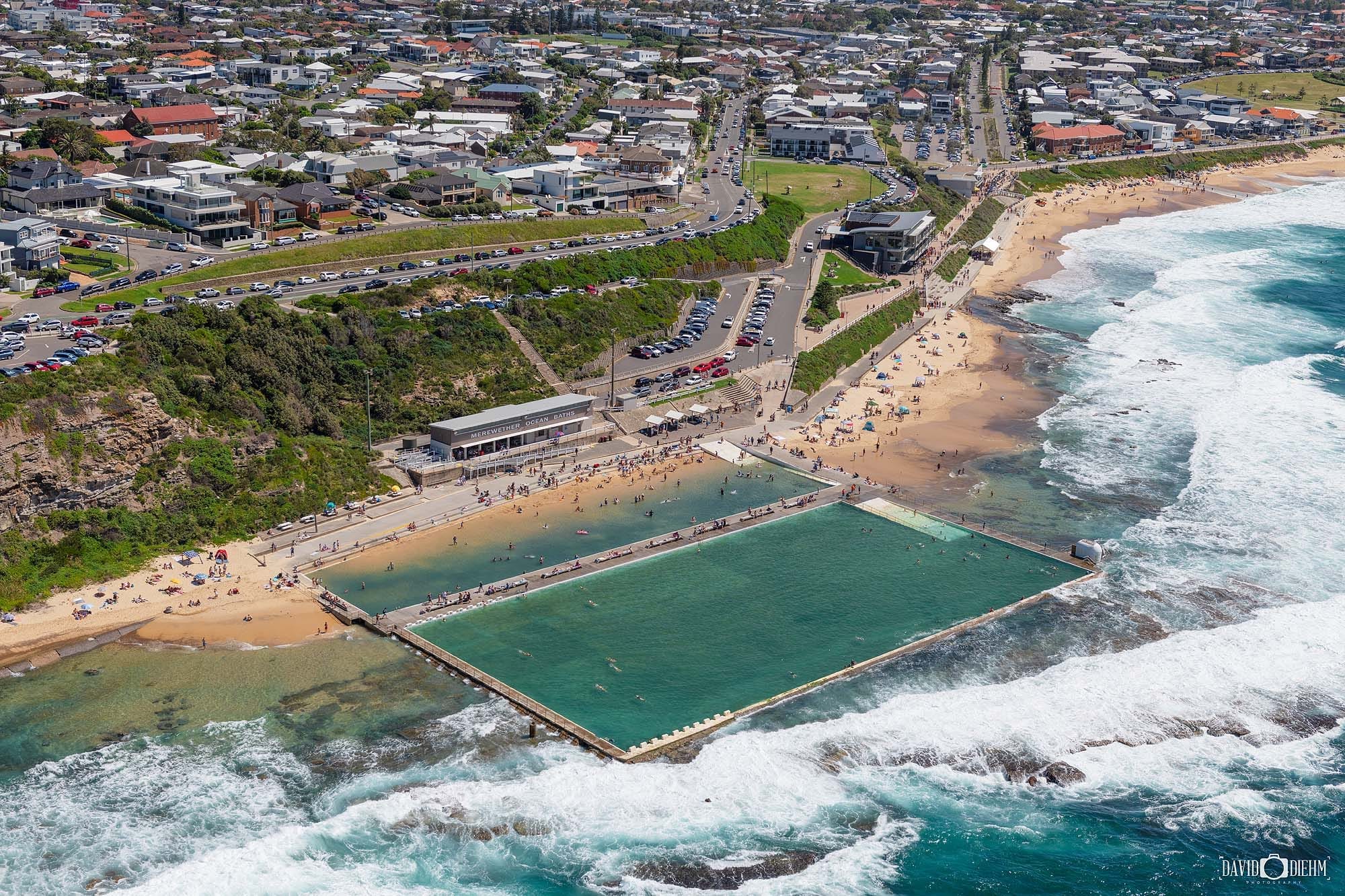 Merewether Ocean Baths on a summer day in Newcastle coastal photography print