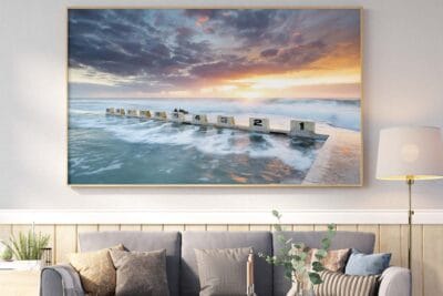 Merewether ocean baths wall art sunrise picture