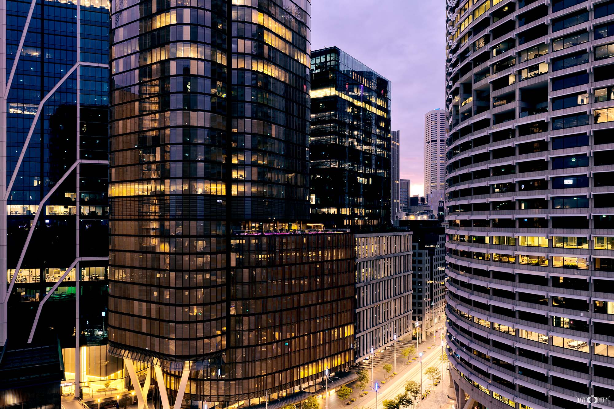 Sydney city architecture at dawn in Sydney with soft morning light on modern buildings