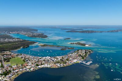 Swan Bay in Lake Macquarie showing calm waterfront and coastal scenery