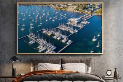 Lake Macquarie Yacht Club Aerial wall art print