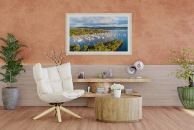 Marmong Point Sunrise aerial image wall print