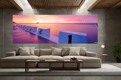 Merewether Ocean Baths wall art print at sunrise