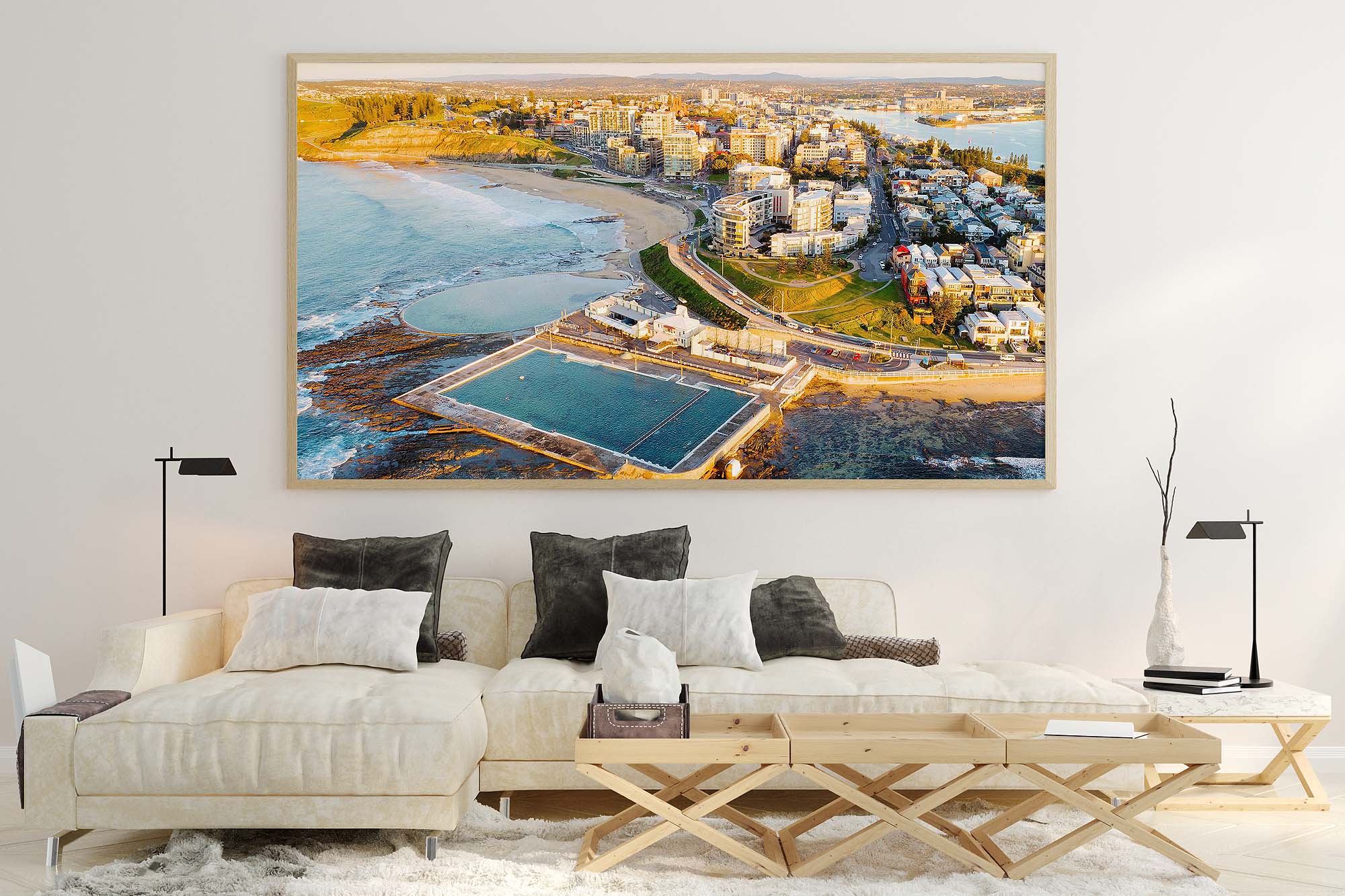Newcastle Ocean Baths sunrise Aerial wall art
