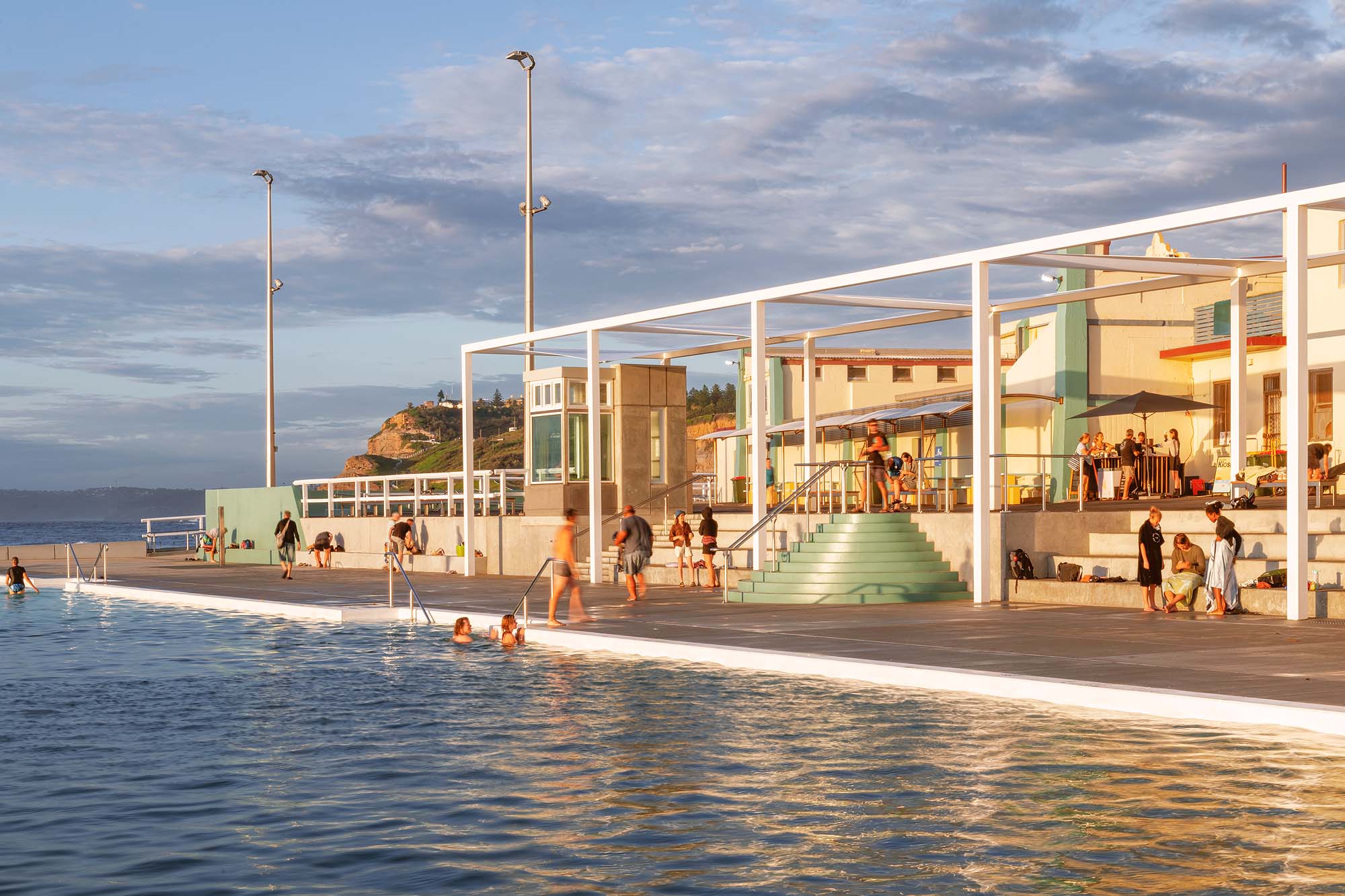 Newcastle Ocean Baths captured for tourism and commercial photography showcasing the iconic coastal swimming pool