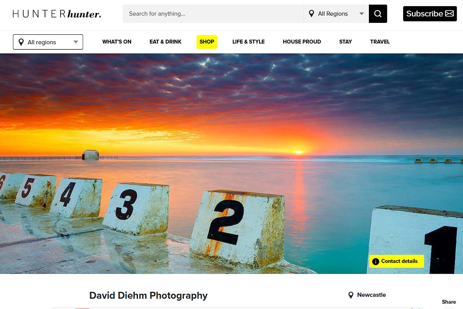 Newcastle photographer David Diehm featured in Hunter Hunter showcasing Newcastle and surrounds landscape photography and coffee table book celebrating the Hunter region