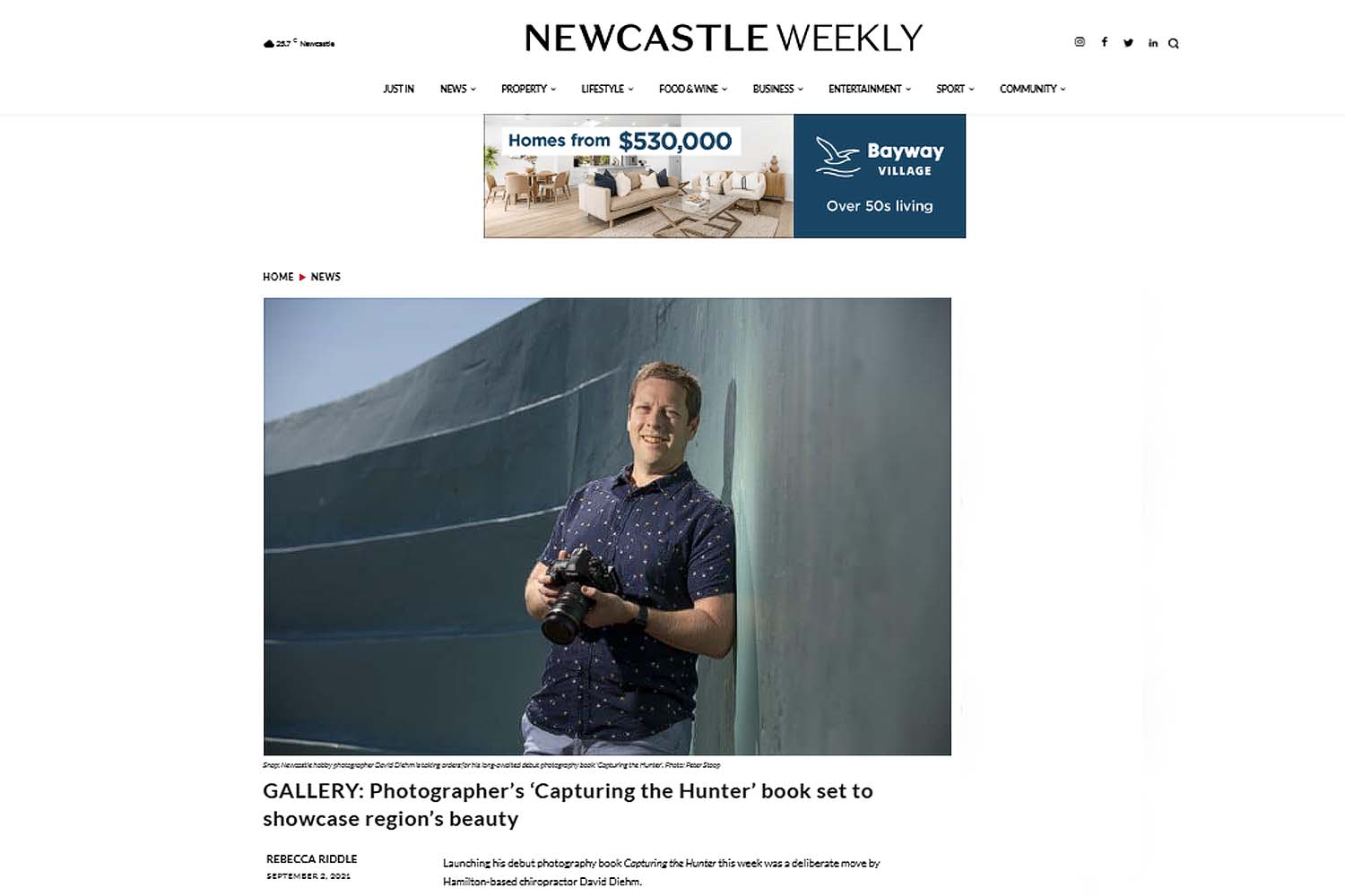 David Diehm photography book Capturing the Hunter showcasing iconic landscapes across Newcastle, Lake Macquarie, Port Stephens and the Hunter region