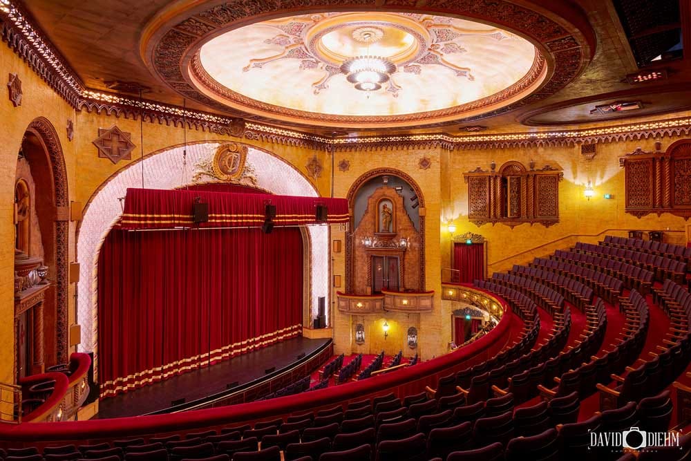 Interior of the historic Civic Theatre Newcastle featuring ornate architecture and grand auditorium
