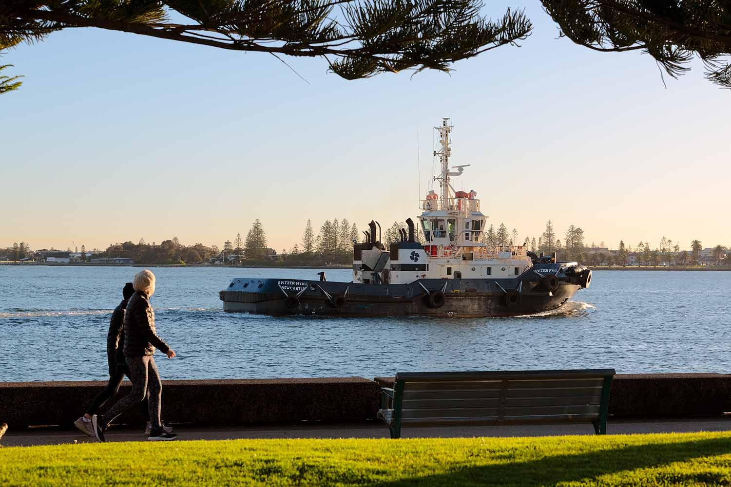 newcastle-harbour-tugboat.jpg A harbour tugboat travelling along Newcastle Harbour beside the waterfront in Newcastle, NSW.