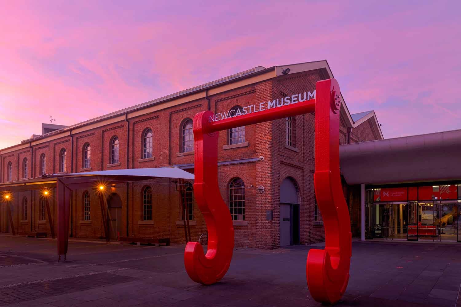 newcastle-museum-honeysuckle.jpg The entrance to Newcastle Museum at Honeysuckle in Newcastle, NSW, during sunset.