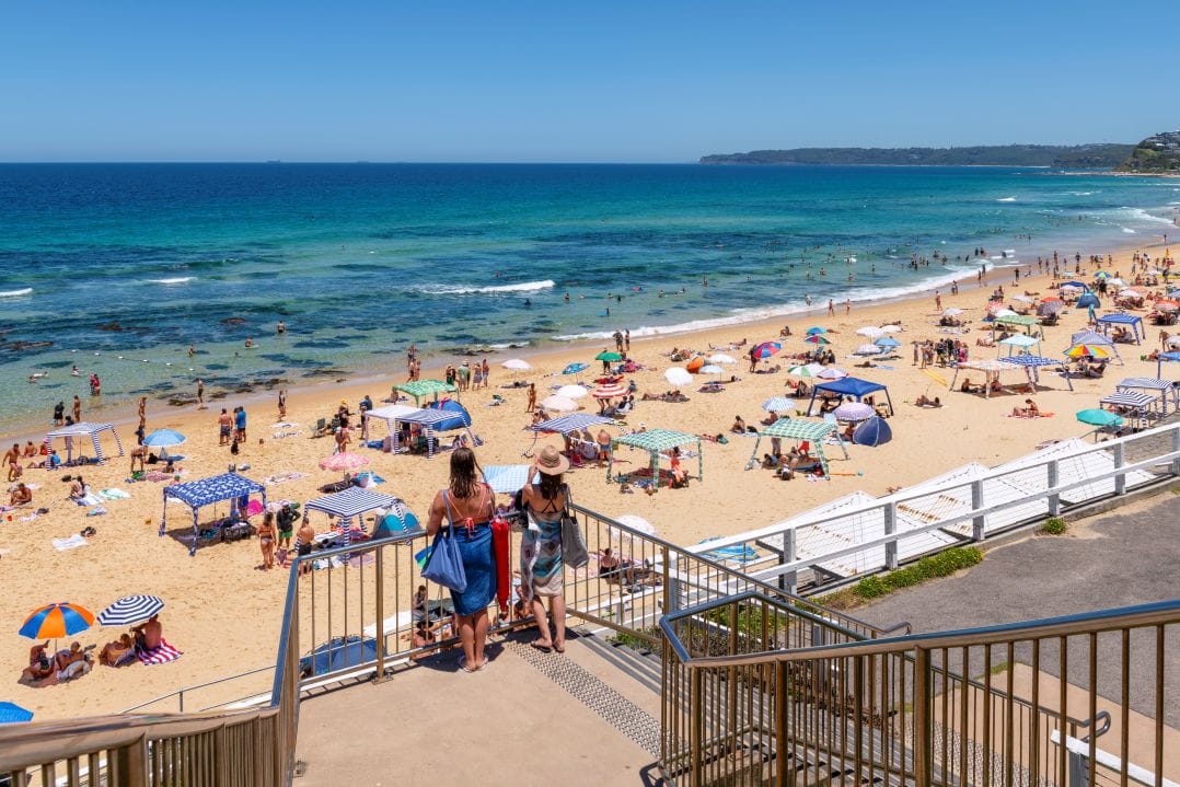 bar-beach-ocean-view-newcastle.jpg View across Bar Beach with swimmers enjoying the clear waters of Newcastle NSW.