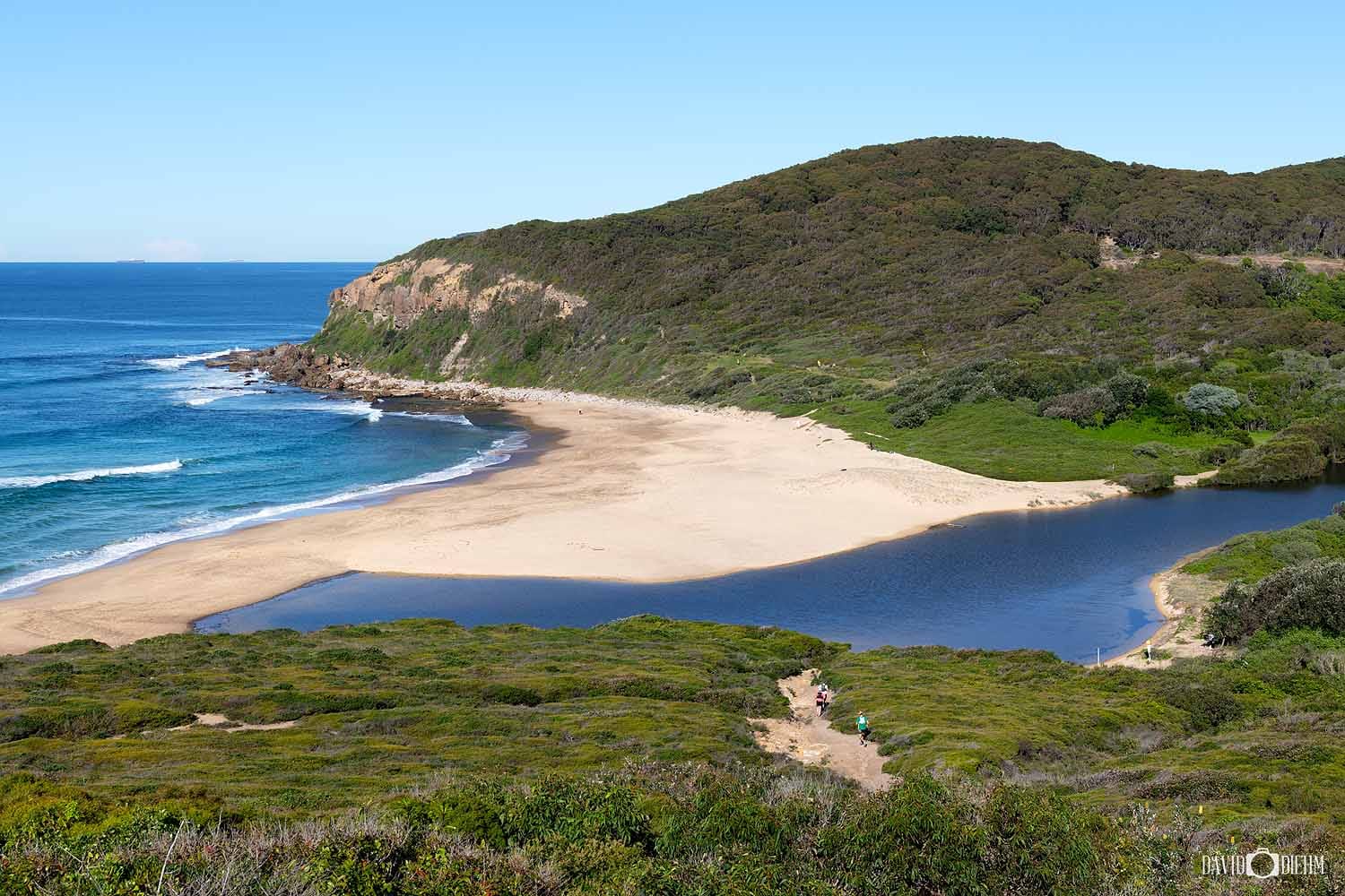 View from the Glenrock Walking Track overlooking Burwood Beach and Glenrock Lagoon in Newcastle NSW.