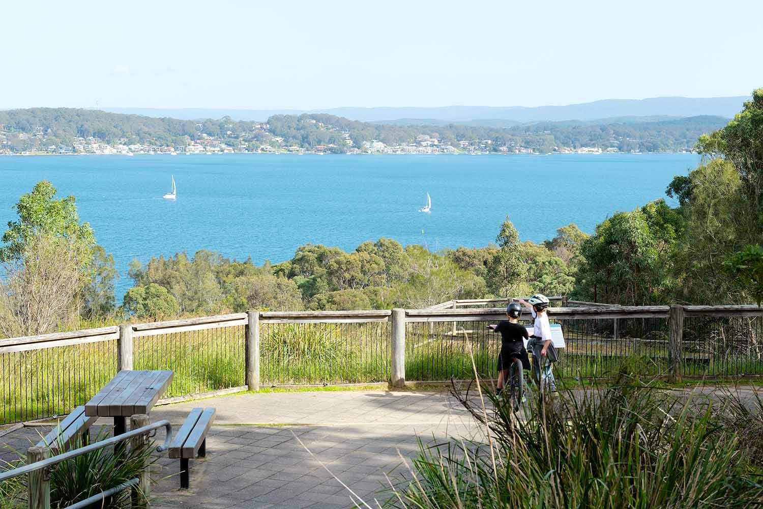 Sea Eagle Lookout overlooking Lake Macquarie from Green Point Reserve near Belmont.