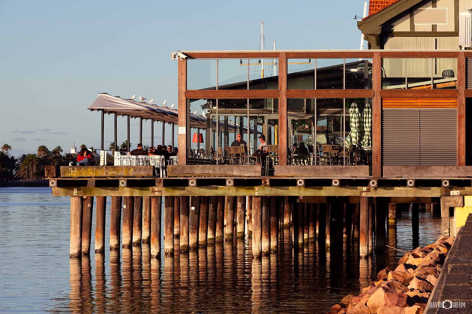 Waterfront restaurant overlooking Newcastle Harbour at Honeysuckle.