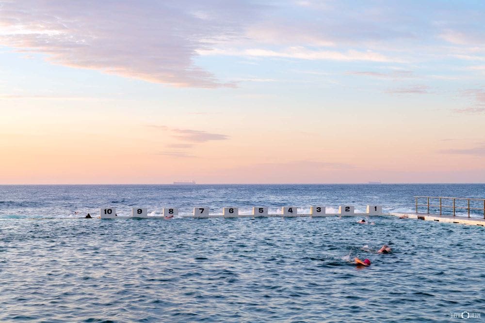 merewether-ocean-baths-lap-swimmers.jpg Early morning swimmers completing laps at Merewether Ocean Baths with the Pacific Ocean beyond.
