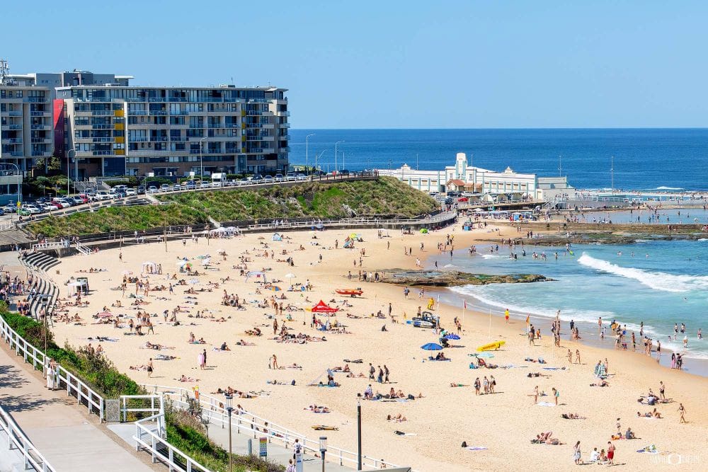 newcastle-beach-ocean-baths-newcastle-nsw.jpg Newcastle Beach and Newcastle Ocean Baths on a busy summer day in Newcastle NSW.