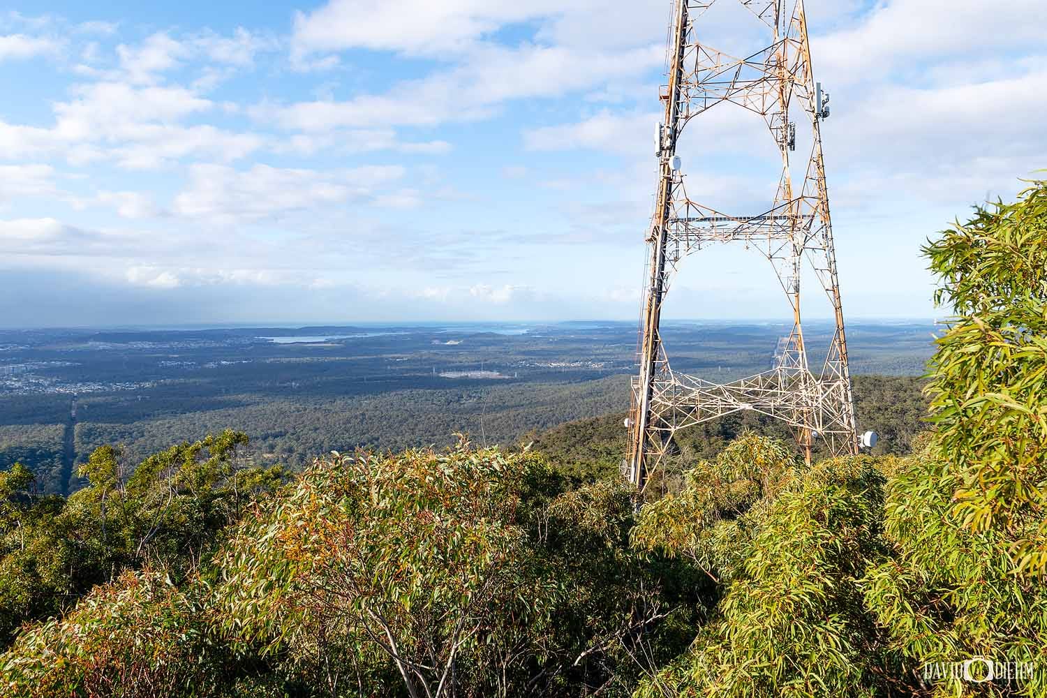 Mount Sugarloaf Lookout overlooking Lake Macquarie, Newcastle and the Hunter Region.
