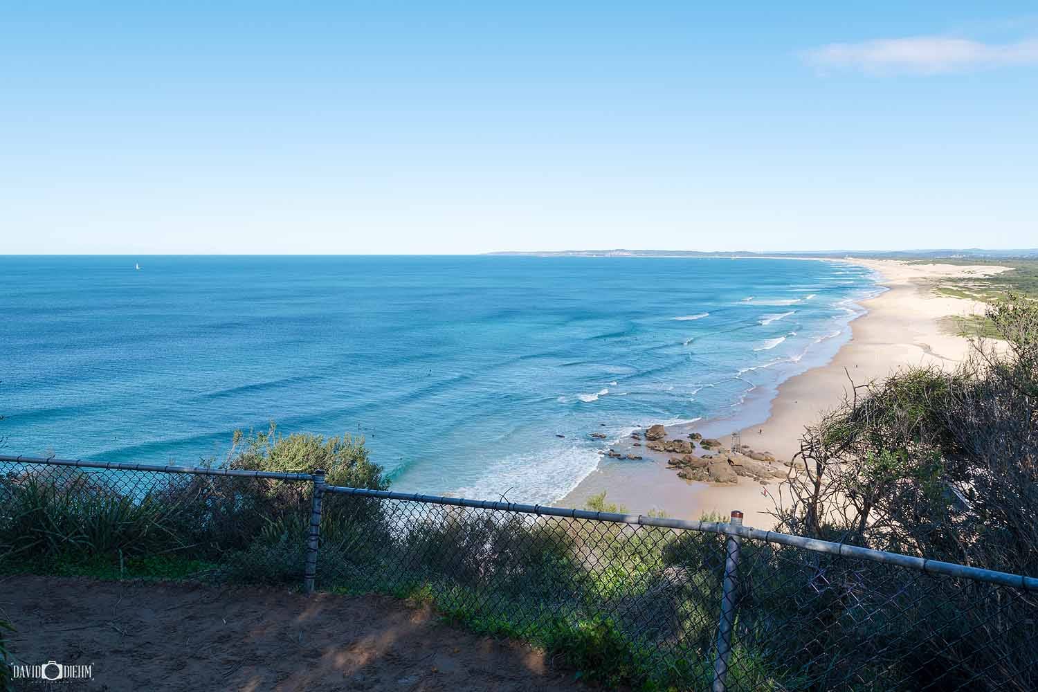 redhead-bluff-lookout-nine-mile-beach-panorama.jpg Panoramic view from Redhead Bluff Lookout across Nine Mile Beach, Redhead Beach and the Pacific Ocean.