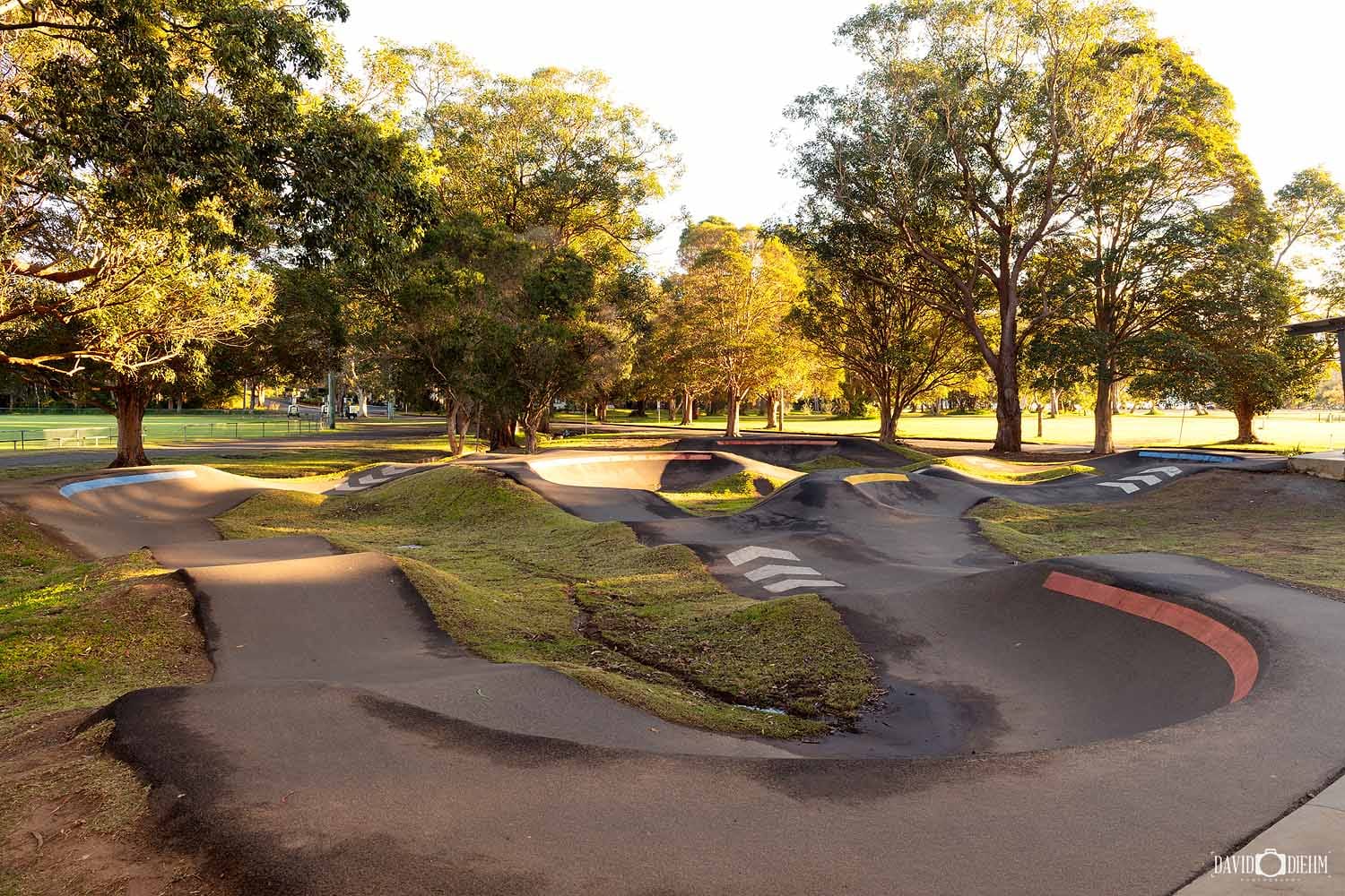 rathmines-pump-track-lake-macquarie.jpg Pump track at Rathmines Youth Hub surrounded by parkland in Lake Macquarie.
