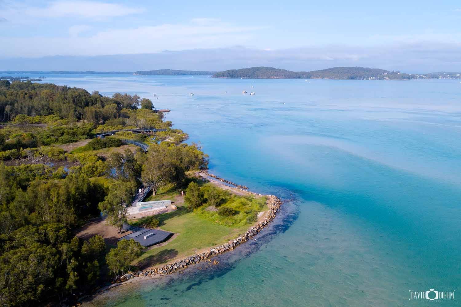 pirrita-island-boardwalk-swansea-lake-macquarie.jpg Aerial view of Pirrita Island Boardwalk in Swansea on Lake Macquarie.