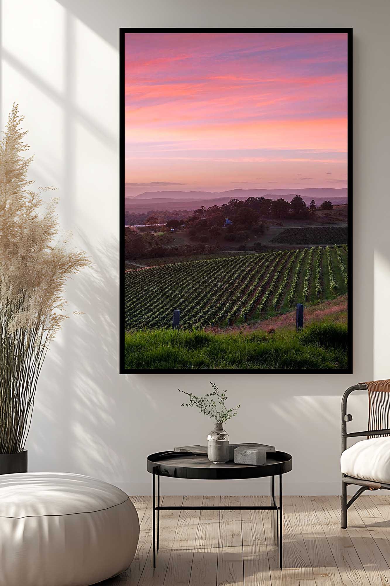 mount-view-vineyard-hunter-valley-photography.jpg Mount View vineyard photography in the Hunter Valley at sunset displayed as framed wall art