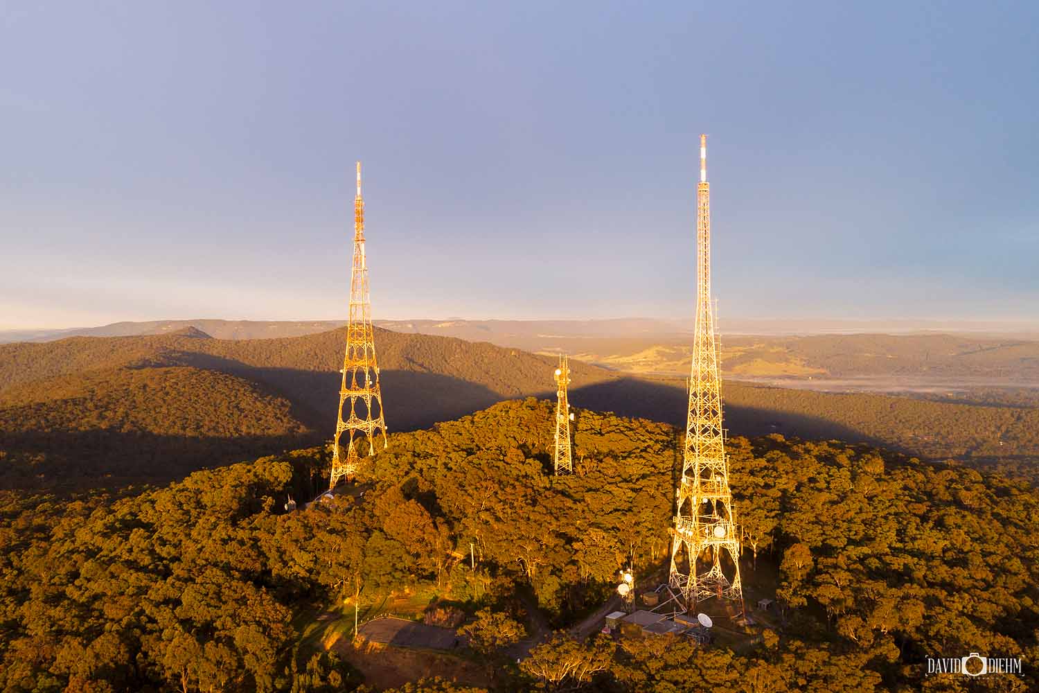 mount-sugarloaf-lookout-towers.jpg Aerial view of the communication towers on Mount Sugarloaf near Lake Macquarie.
