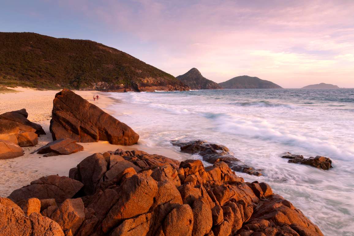 Box Beach at sunrise in Port Stephens